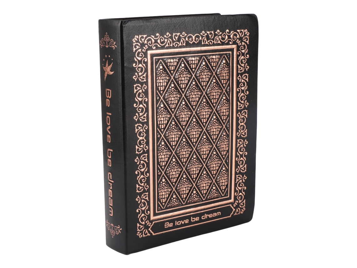 Caderno Vintage com Relevo, 208 Páginas, Capa Dura Resistente em Couro Pu, com Relevo 3d, Ideal para Casa e Escritório BRILVIBERA