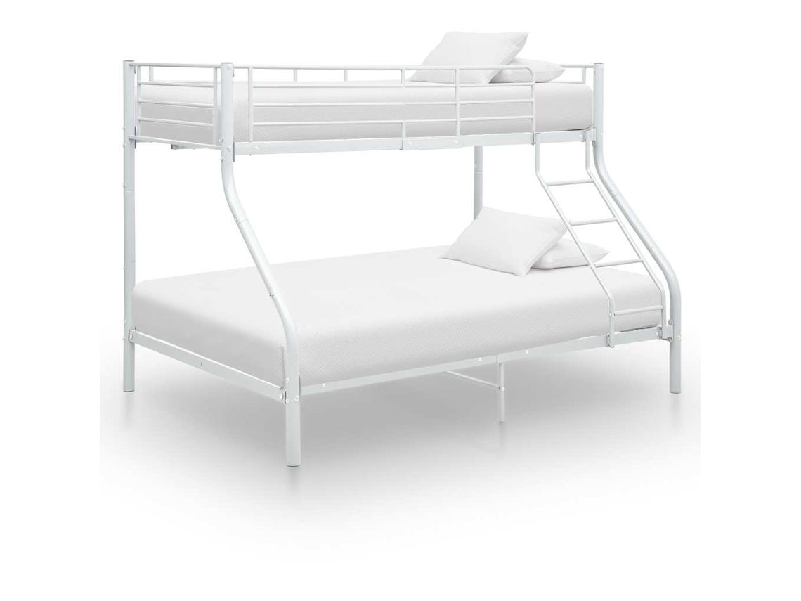 Vidaxl Estrutura De Beliche 140x200/90x200 Cm Metal Branco