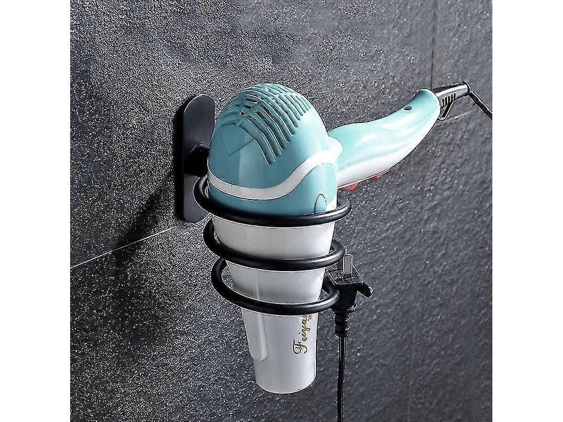Suporte para Secador de Cabelo, Parede Organizador Preto GOKOCO