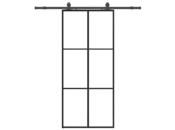 Sliding Door, Sliding Doors Vidaxl Preto Vidro (90 X 205 Cm (183 Cm Sliding Rail))