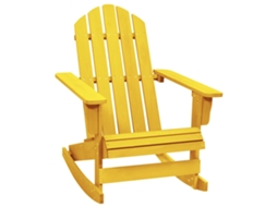 Vidaxl Cadeira Adirondack De Baloiçar P/ Jardim Abeto Maciço Amarelo
