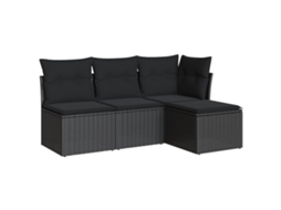 Garden Sofa Set, Garden Sofa Sets Vidaxl Preto Rattan / Vime (n/a)
