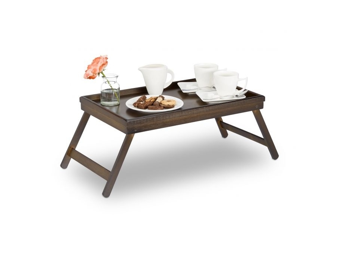 Lurelia Bandeja De Sofá Bambu Castanha 52,8 Cm Para Braço De Sofá