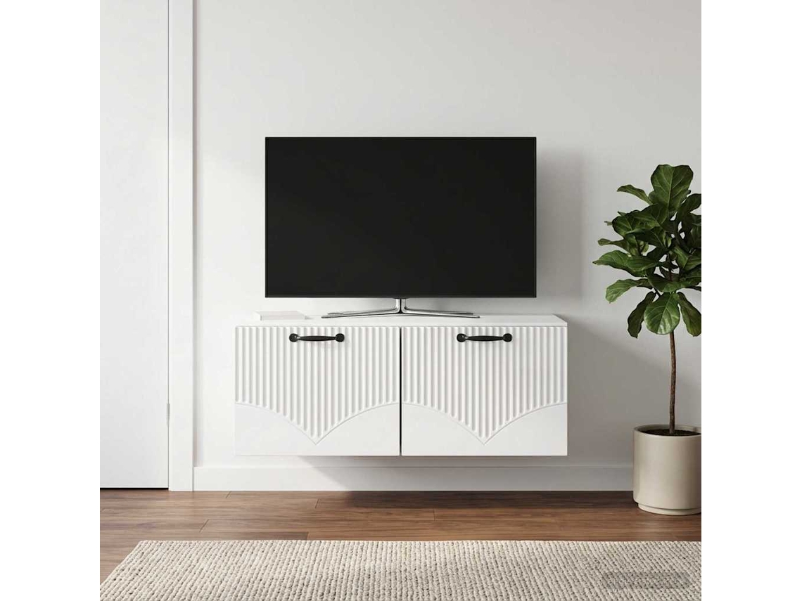 Vidaxl Gabinete de Tv de Parede Branco Brilhante 78,5 X 41 X 30 Cm