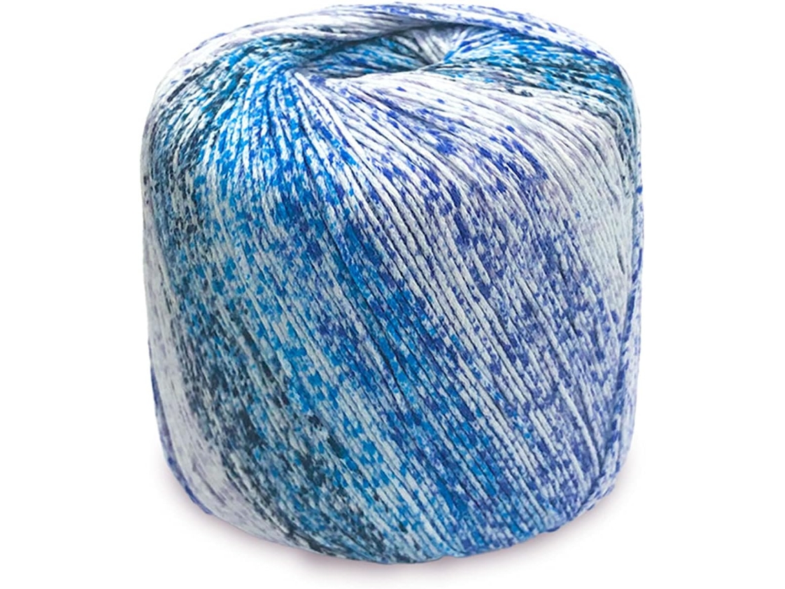 Novelo De Lã De Algodão Para Tricô E Crochê Azul, Grosso E Multicolorido Slowmoose