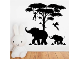 Animais africanos, filhotes de elefante, macacos, pássaros, árvores, paisagens, quartos infantis, salas de jogos, quartos, adesivos de parede