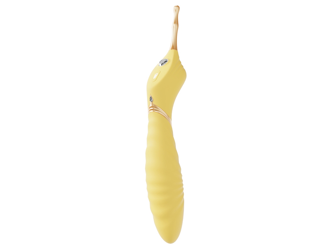 Vibrador De Massagem De Silicone De Cabea Dupla De 10 Frequncias Para Mulheres (amarelo) Yizhood