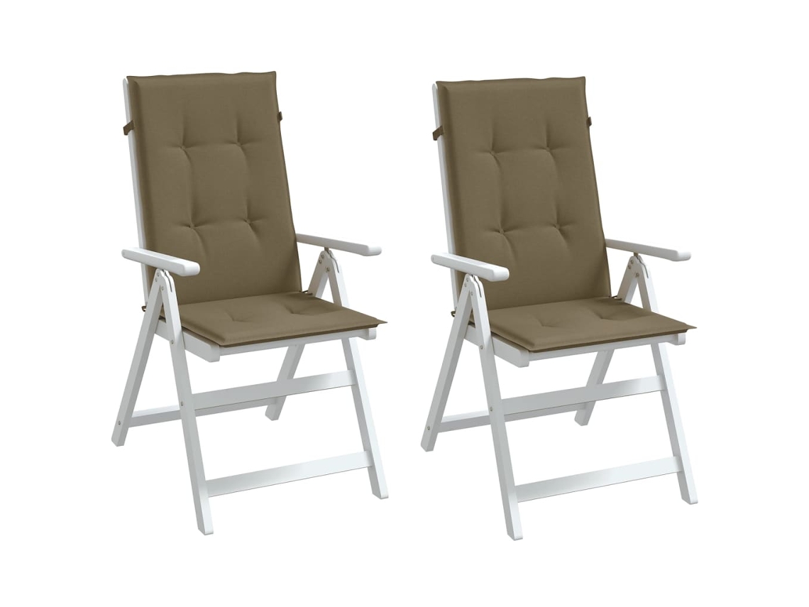 Vidaxl Almofadões P/ Cadeiras Altas 2 Pcs Mesclado Tecido Cinza-acas.