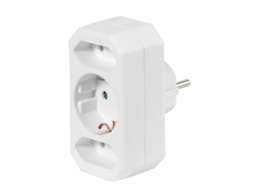 Adaptador VIVANCO 1T/2 EU Sem Interruptor M-3F (Branco)