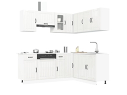Vidaxl 11 Peças Armário De Cozinha Conjunto Kalmar Brilho Branco