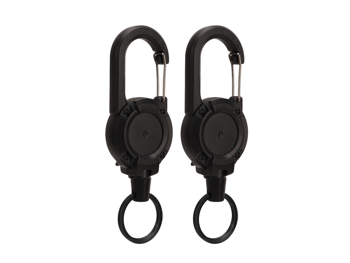 2 Porta chave Retrátil Anti roubo com Cabo Elástico e Fivela S/MARCA