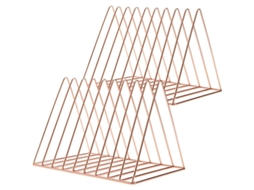 Suporte de arquivos Nova Line, triangular, ouro rosa, organizador de mesa, 2 peças S/MARCA