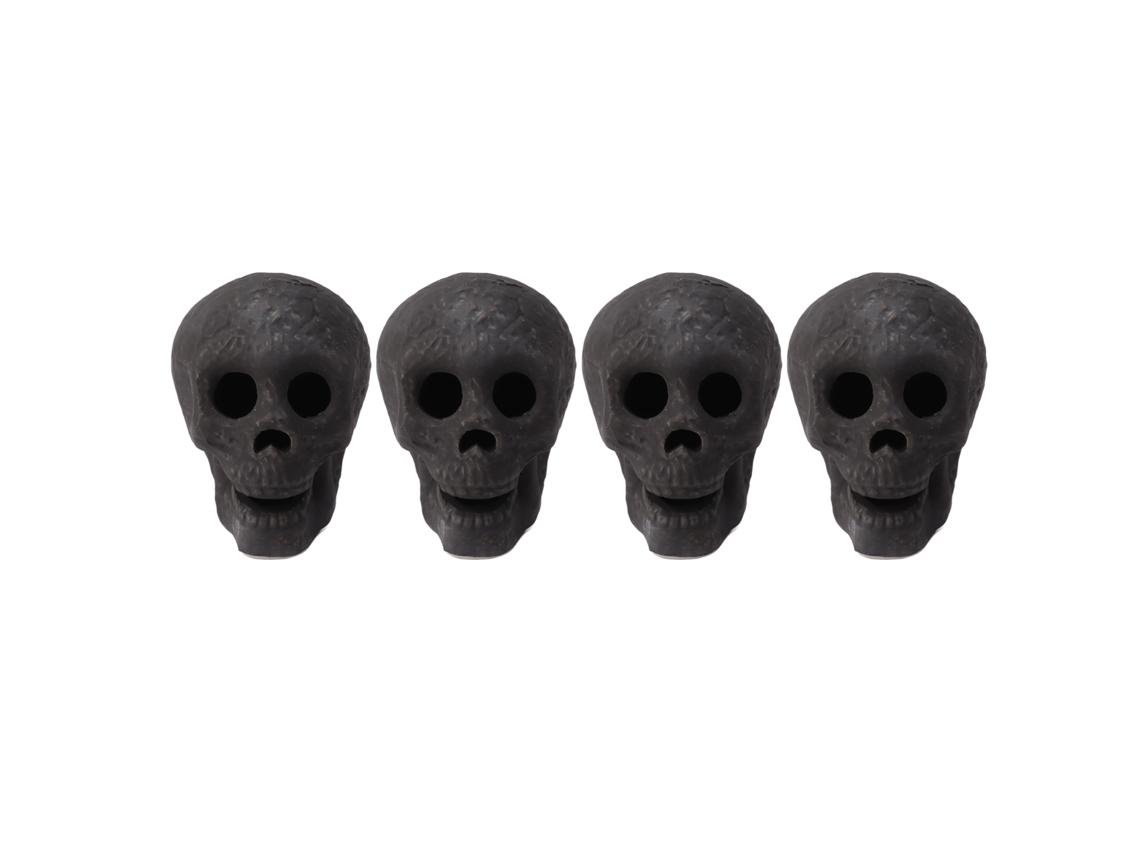 Laxiscreed Conjunto De 4 Caveiras De Cerâmica Para Decoração De Halloween, Fogueira Ou Camping
