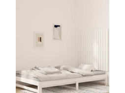 Vidaxl Cabeceira De Parede 95,5x3x90 Cm Madeira De Pinho Maciça Branco
