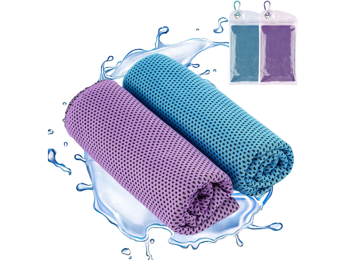 Toalha Refrescante, Pacote com 2 Refrescantes Macias e Respiráveis, de Microfibra para Absorção de Suor 100x30cm AQUAFORGE
