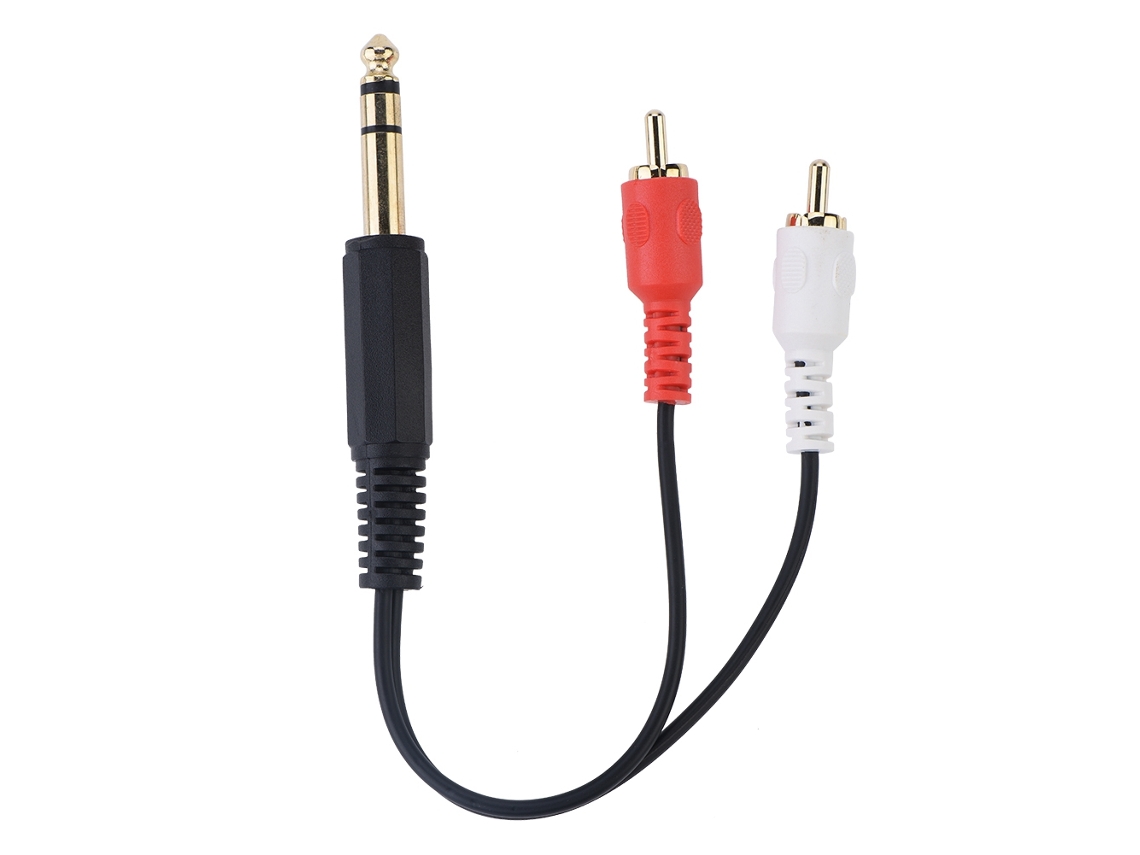 Cabo 6.35 Estéreo Para 2rca Macho Ouro 0.2m