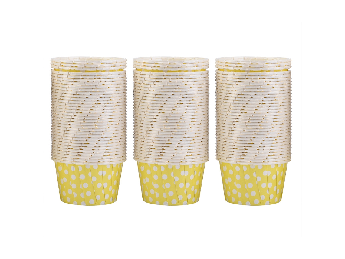 Liners de Cupcake Mini LAXISCREED Amarelo 100pcs