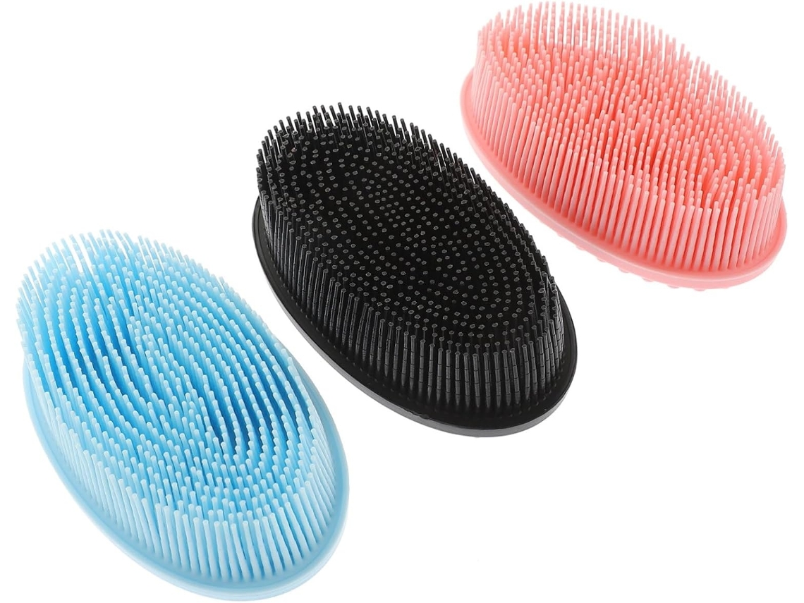 Lurelia Kit De 3 Escovas De Silicone Para Banho De Cuidado Corporal, Dupla Face E Limpeza Profunda, Uso Diário