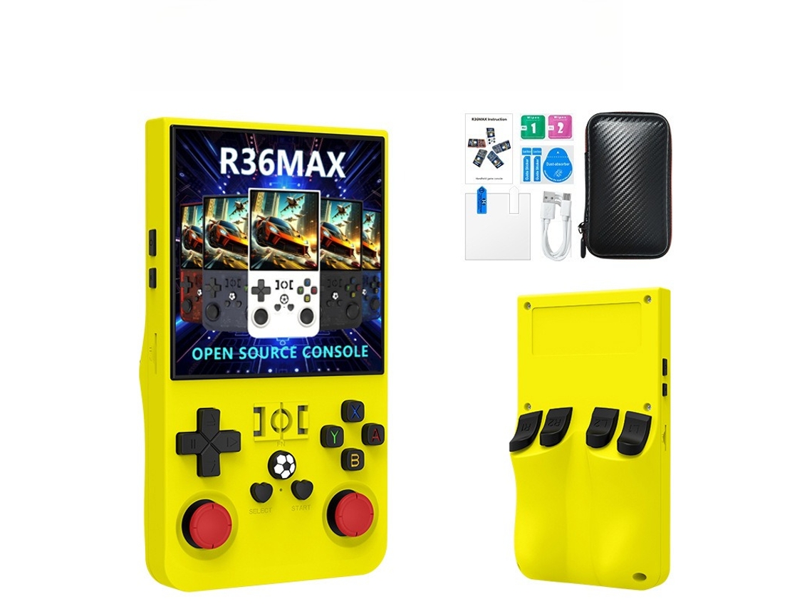 Console Portátil Jogos Retrô R36max Incluindo Ps1/gba/snes, Tela Ips De 4 Polegadas, 128gb （amarelo）czhhmart
