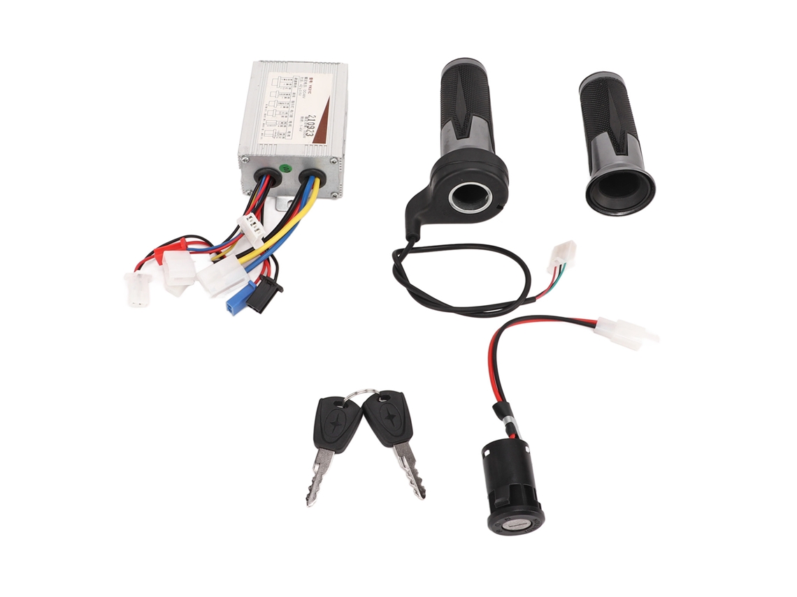 Controlador de escobillas 48v 800w com manija de aceleração universal e fechadura elétrica para bicicleta e patinete elétrico