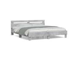 Bed Frame, Bed Frames Vidaxl Cinzeto Madeira Processada (180 X 200 Cm)