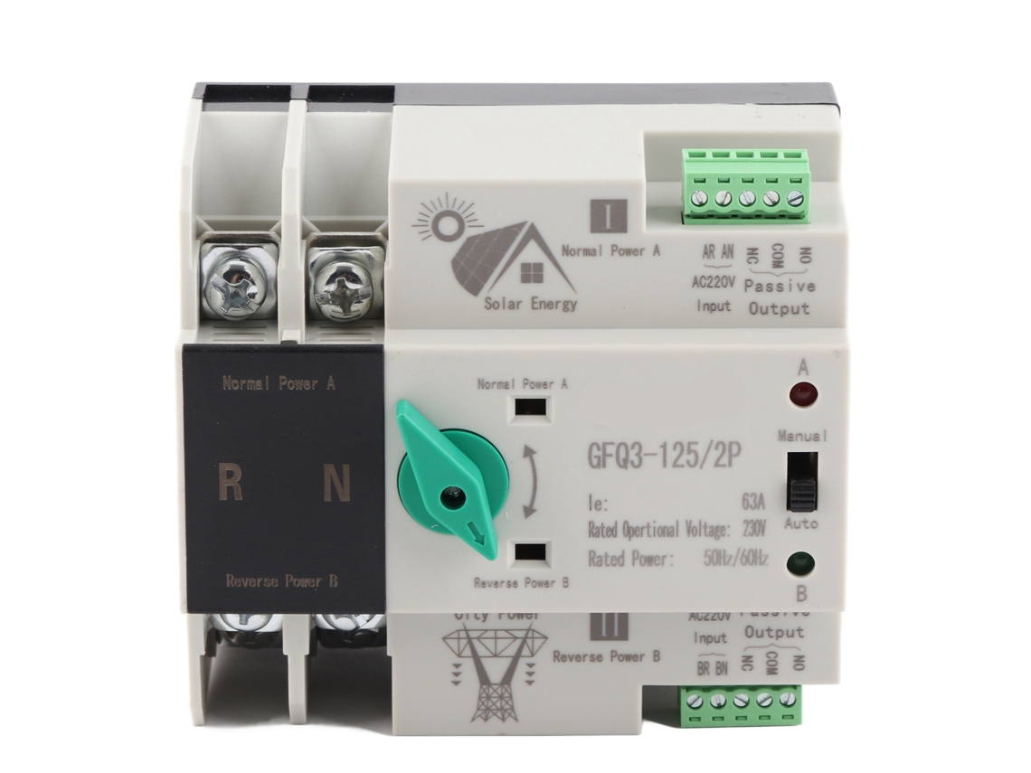 Chave De Transferência Automática Dual Power 2p 63a 230v Pv Para Rede Elétrica