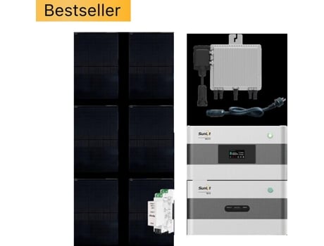 Kit Solar Pacote Potência Plug Play - 6 X Painéis Solares 2580w 2 X Bateria 4.4 Kwh Lifepo4 Microinversor 700w A 800w Suportes E Cabos