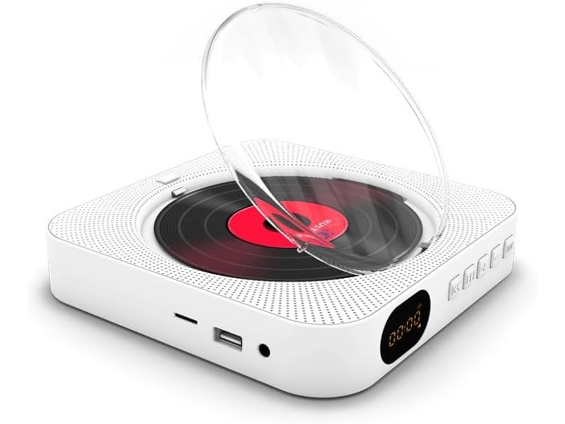 Leitor Cd Portátil Com Bluetooth, Rádio Fm E Visor Led, Compátivel Com Reprodução De Cds Em Mp3/wma