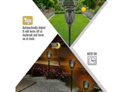 Lâmpadas de fogo solar impermeáveis para decoração exterior de jardim, pacote de 4 S/MARCA