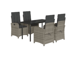 Garden Dining Set, Garden Dining Sets Vidaxl Cinzeto Rattan / Vime (mesa Com 140 Cm De Comprimento)