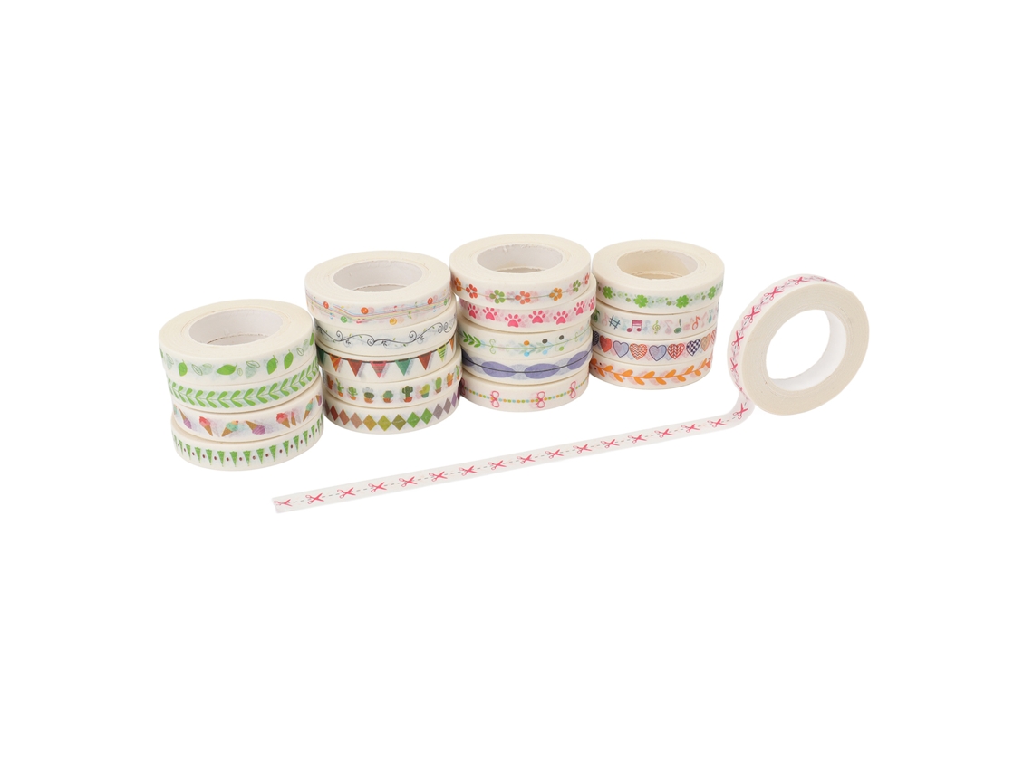 19 Peças De Fita Masking Washi Estilo Japonês Cores Vividas Para Scrapbooking Diy Embalagem Decorativa