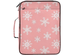Pasta Expansível Com Estampa De Floco Neve Branco, Rosa, Organizador Com 3 Argolas E 7 Bolsos, Estilo Sanfona, Ideal