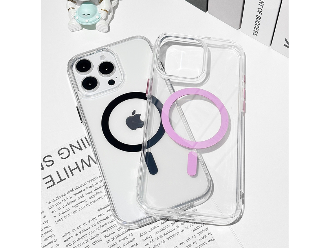 Capa Magnética Transparente À Prova De Quedas Para Iphone 16 Pro Max
