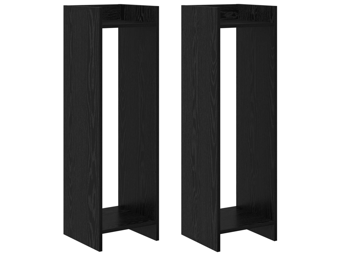 Conjunto 2 Suporte Para Plantas Vidaxl Preto Derivados De Madeira (30 X 30 X 100 Cm)