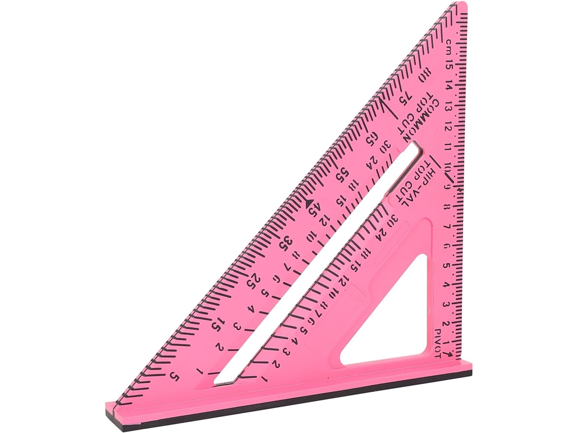 Régua Triangular De Plástico De 45°, Com Escalas Gravadas E Ângulos De
