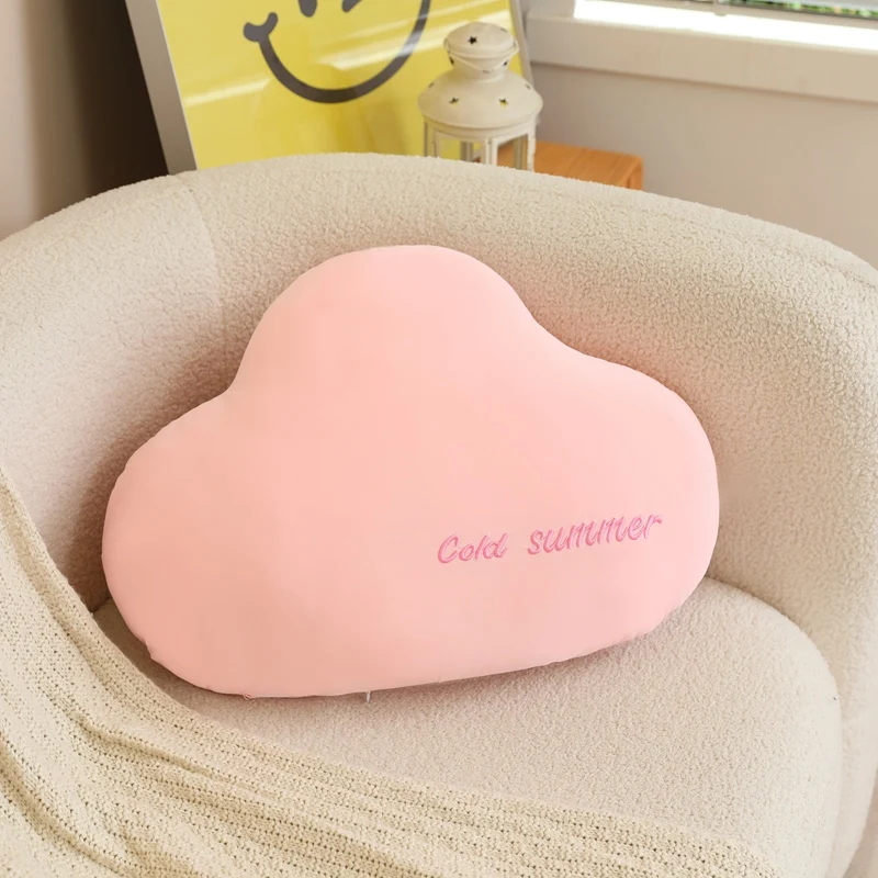 Almofada de Sofá em Formato de Nuvem de Seda Gelada para Adultos MDUG (rosa 50cm)