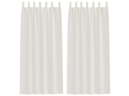 Conjunto 2 Cortina De Voile Vidaxl Creme Poliéster (225 X 140 Cm)