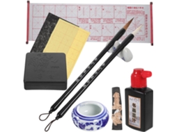 Kit de Caligrafia Chinesa Amosfun para Iniciantes: Canetas, Pano Reutilizável Água, Conjunto Plástico e Cerâmi