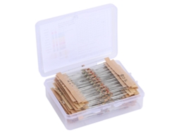 Kit de resistores de filme de carbono com 64 valores, de 1/6 W a 10 mΩ, para projetos DIY.
