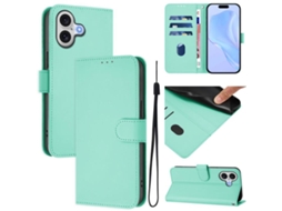 Capa De Couro Sintético Para Iphone 17 - Toque Suave - Cor Sólida - Com Cordão