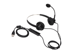 Mali fone de Ouvido Usb Binaural para Negócios com Volume Ajustável e Microfone Mudo H360dusb1