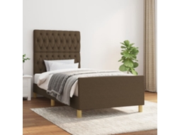 Vidaxl Estrutura De Cama Sem Colchão 100x200 Cm Tecido Castanho-escuro