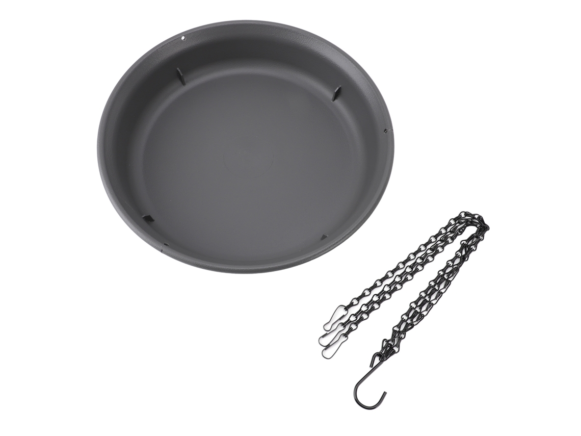 Comedouro de Pássaros Pendente com Gancho e Corrente, Bandeja