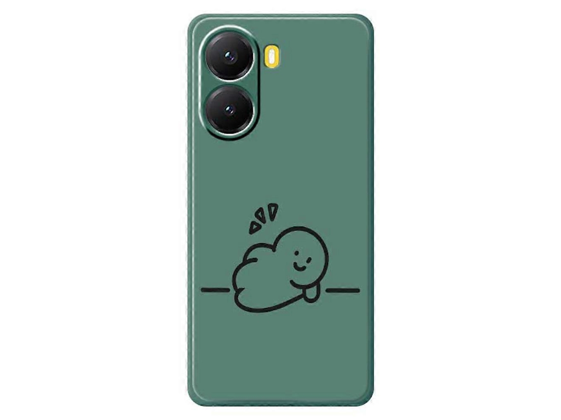 Capa Tkdaddy Para Xiaomi Redmi Turbo 4 5g / Poco X7 Pro 5g Com Estampa De Bonecos Palitos E Bordas Retas Em Tpu, Capa Traseira Verde