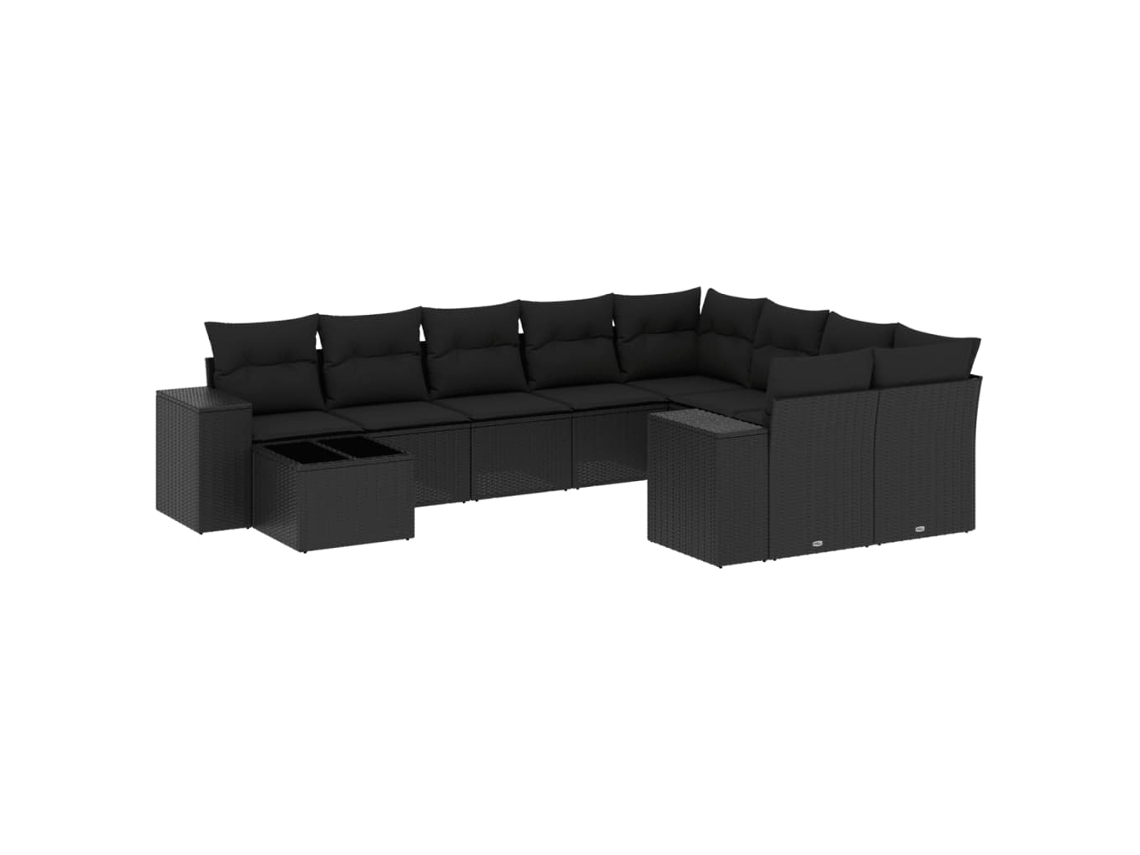 Garden Sofa Set, Garden Sofa Sets Vidaxl Preto Rattan / Vime (n/a)