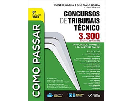 Livro Como Passar Em Concursos De Tribunais Tecnico - Foco de Wander Garcia (Português do Brasil)