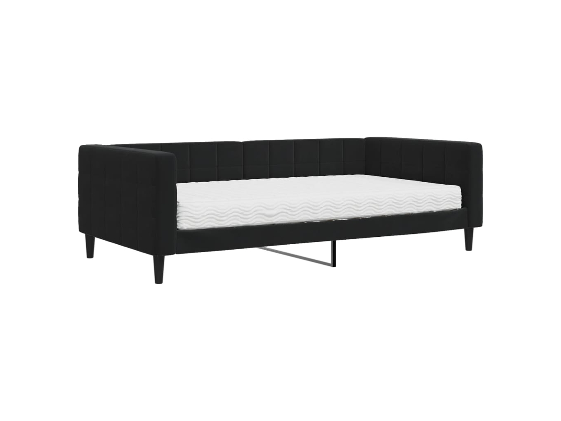 Daybed With Mattress, Daybeds With Mattresses Vidaxl Preto Veludo (100 X 200 Cm)