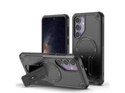 Capa Magnética Para Celular Com Suporte Oculto, Proteção Total Contra Impactos Para Samsung.preto, S24s24