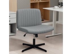 Cadeira Escritório Sem Apoio Braços Função Basculante Altura Ajustável 61x64x76-86cm Cinzento