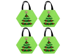 Conjunto de 4 Sacolas Presente Natal em Tnt , Reutilizáveis ​​com Alças, Sac Olas Dobráveis ​​para Doces GOKOCO (tecido Não Tecido)